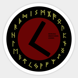 Red Kenaz Futhark Rune Symbol Sticker